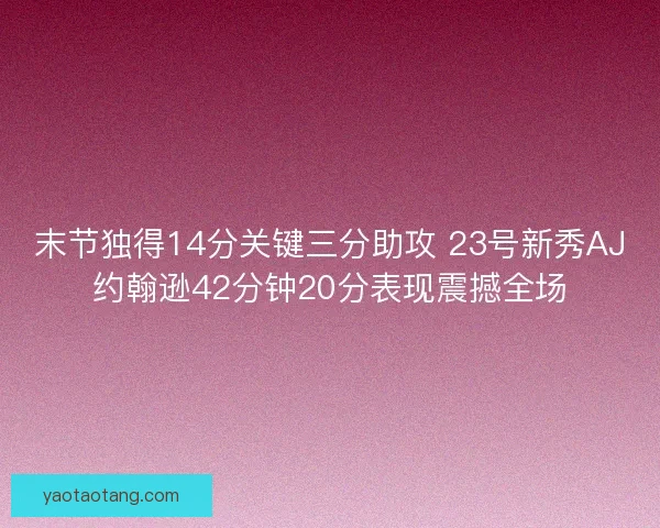 末节独得14分关键三分助攻 23号新秀AJ约翰逊42分钟20分表现震撼全场